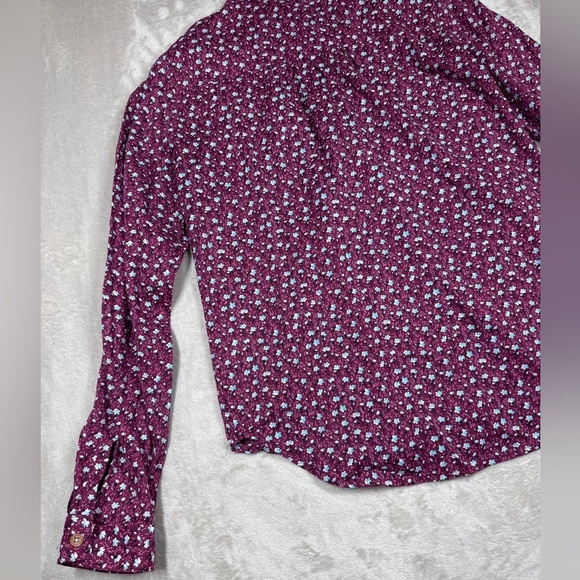 Anthropologie Maeve Purple Blue White Ditzy
Calico Floral Print Button Top 6 - Picture 13 of 16